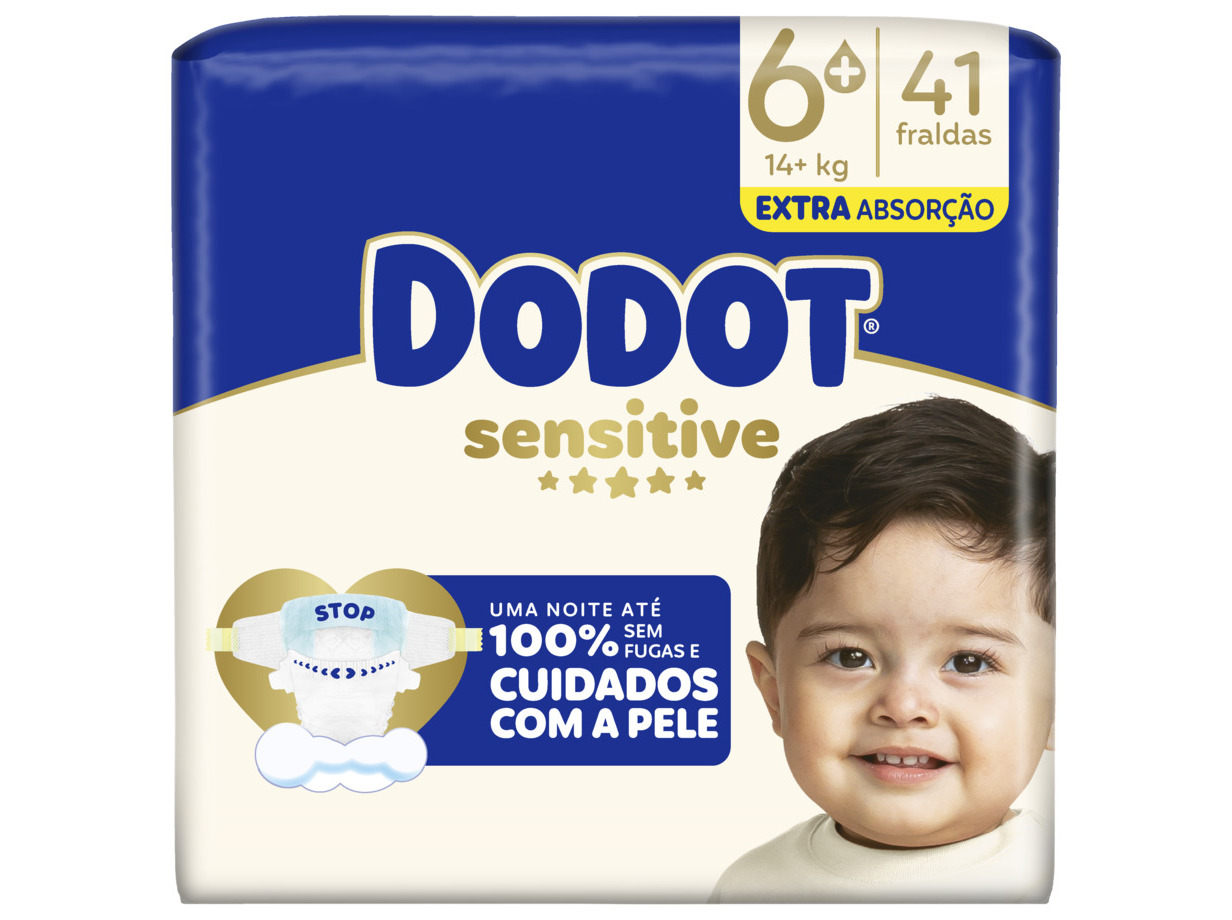 Fraldas dodot sensitive extra t6 14+kg 41un