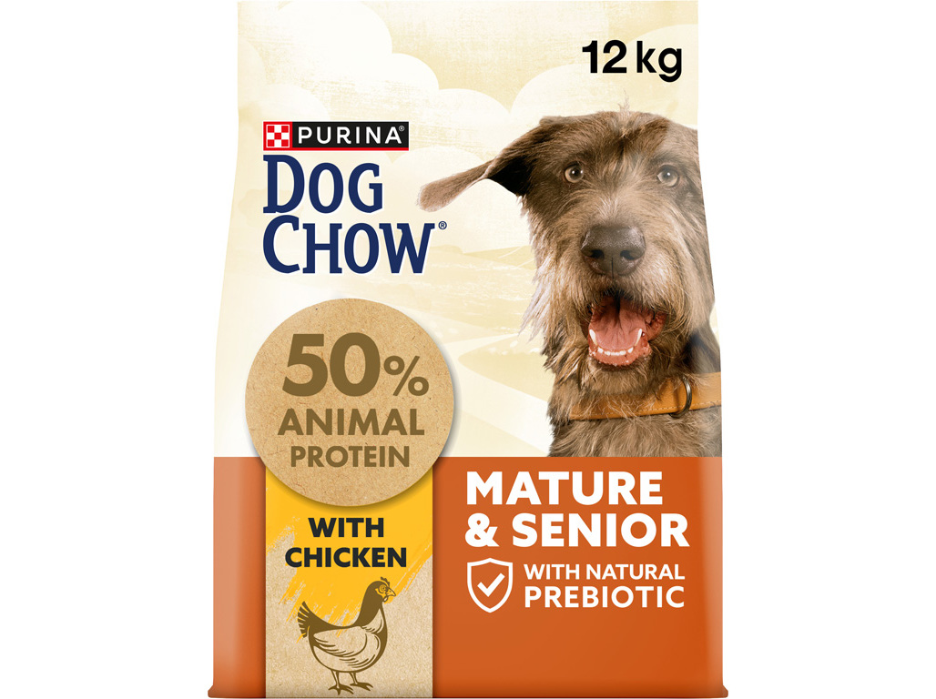 Ração para cão dog chow sénior frango 12kg