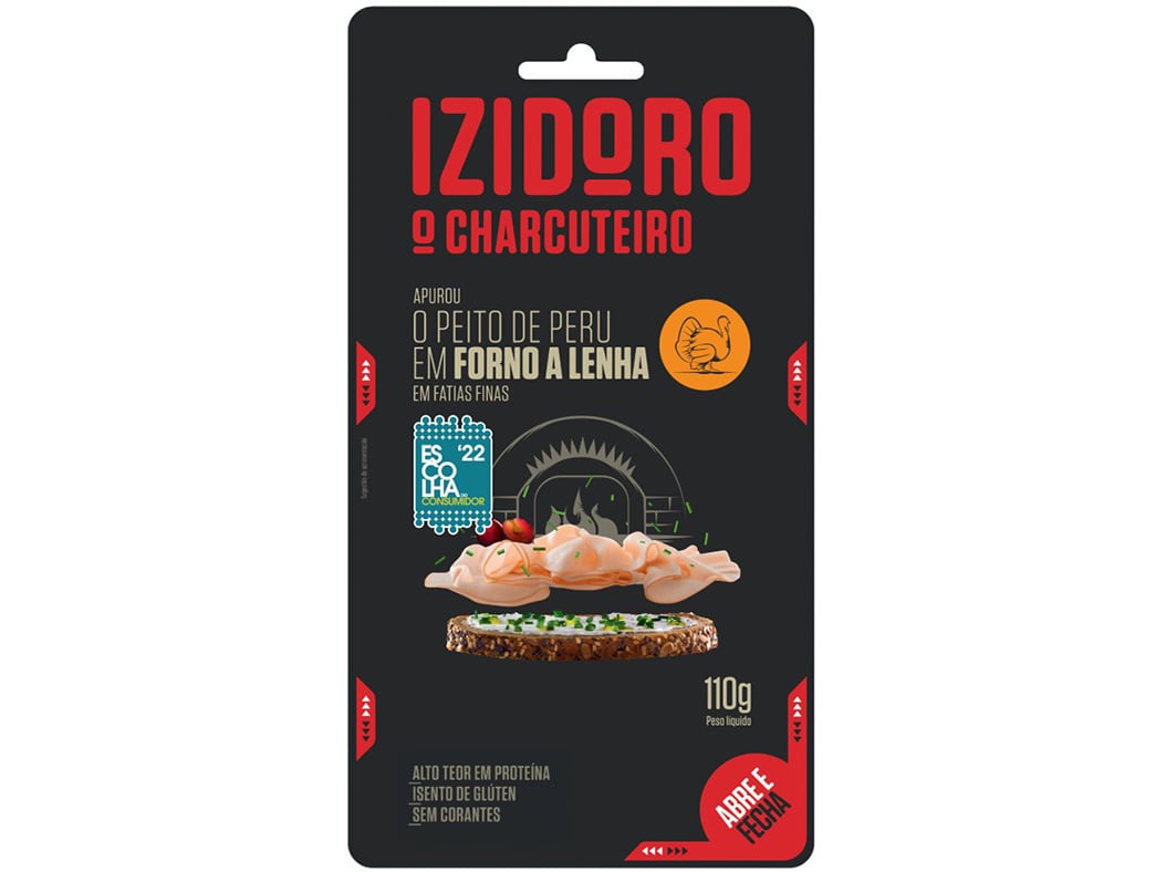 Fiambre peito de peru fatias finas forno lenha izidoro 110g
