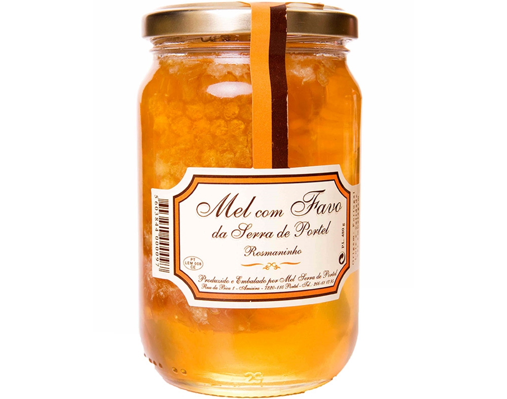 Mel serra de portel rosmaninho frasco com favo 480g