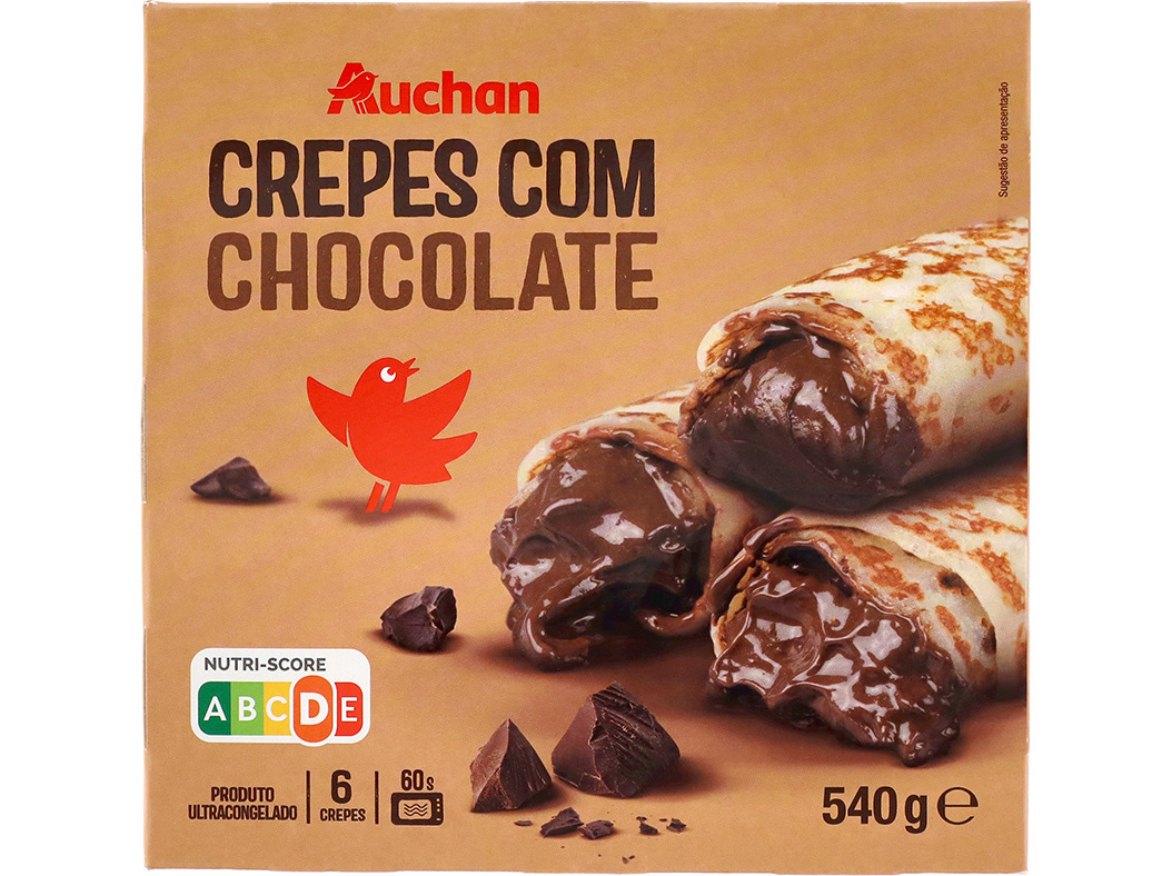 Crepes Auchan Com Chocolate Belga 6un 540g Auchan