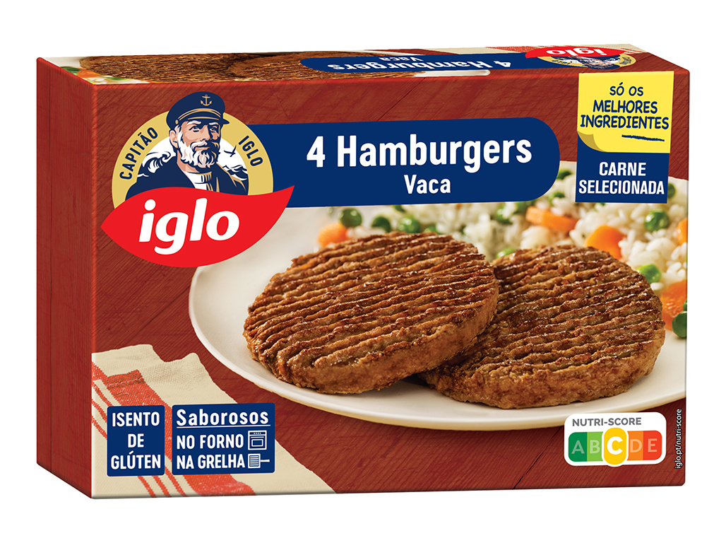 Hamburgueres iglo vaca sem glúten 4un 320g