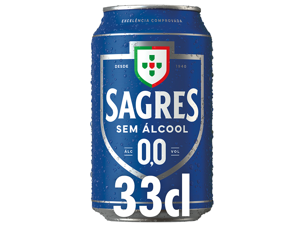 Cerveja sagres lata 0.0% 0.33l