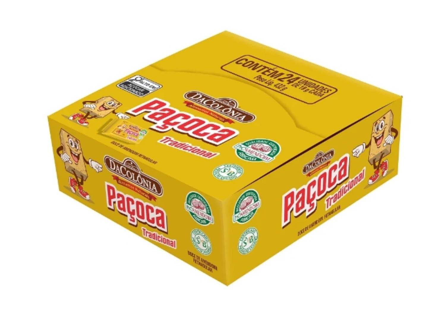 Paçoca Retangular Dacolônia Tradicional 432g
