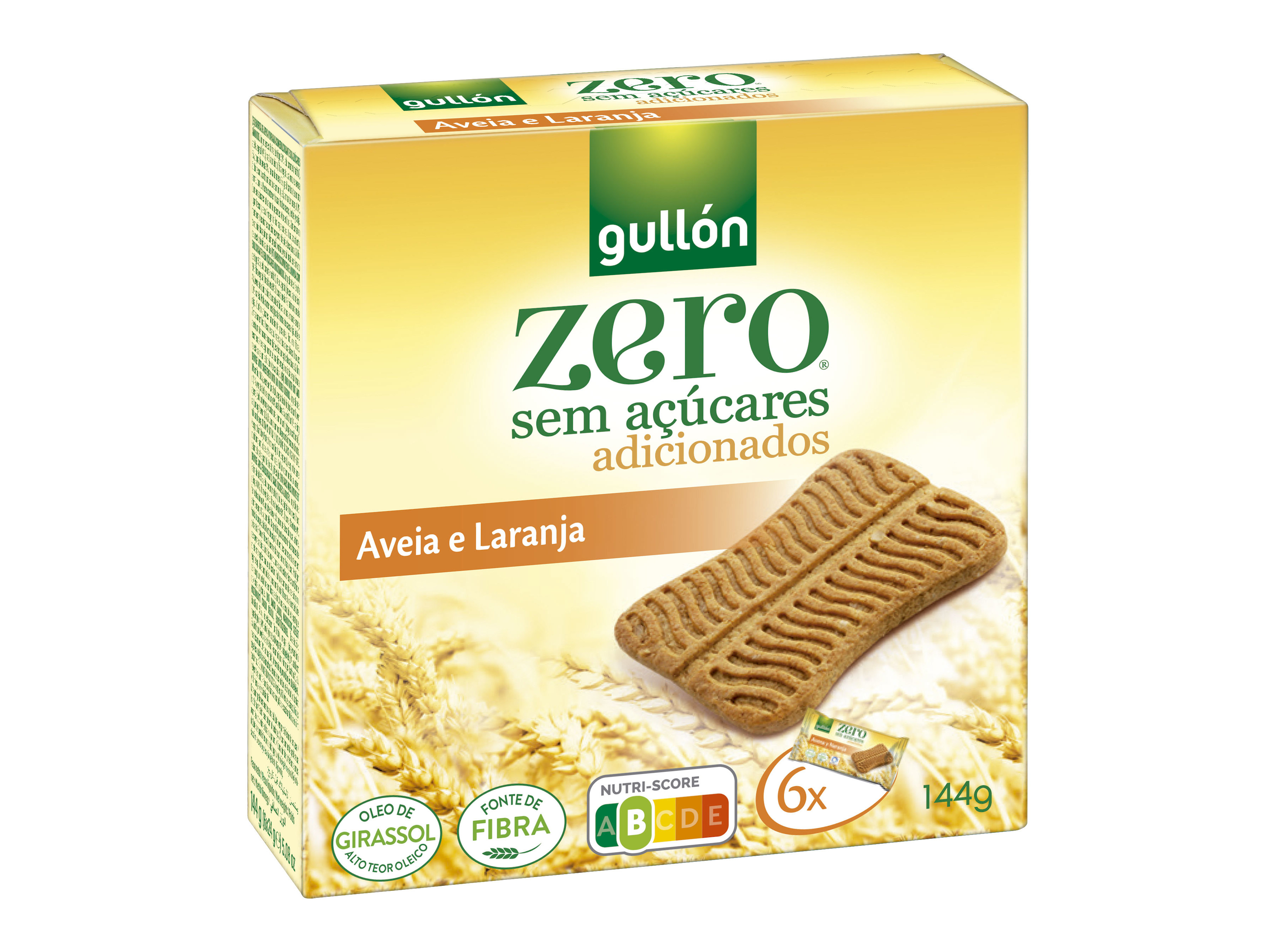 Snack Gullon Zero Sem Açucar Aveia E Laranja 144g Gullon