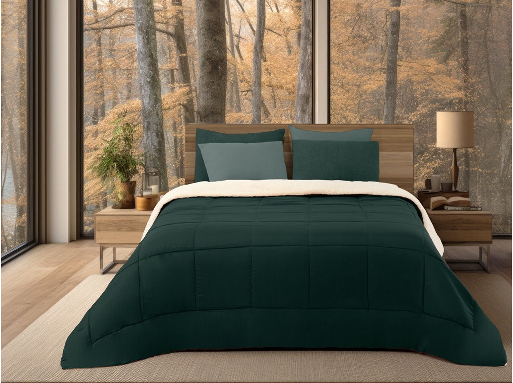 Edredão Microfibra Sherpa Homespecial Verde 240x260cm