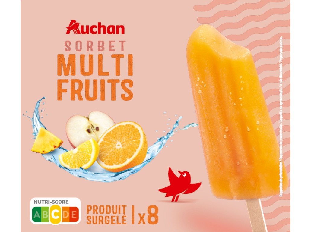 Sorbet Palito Auchan Multi Fruits 8x69ml Auchan