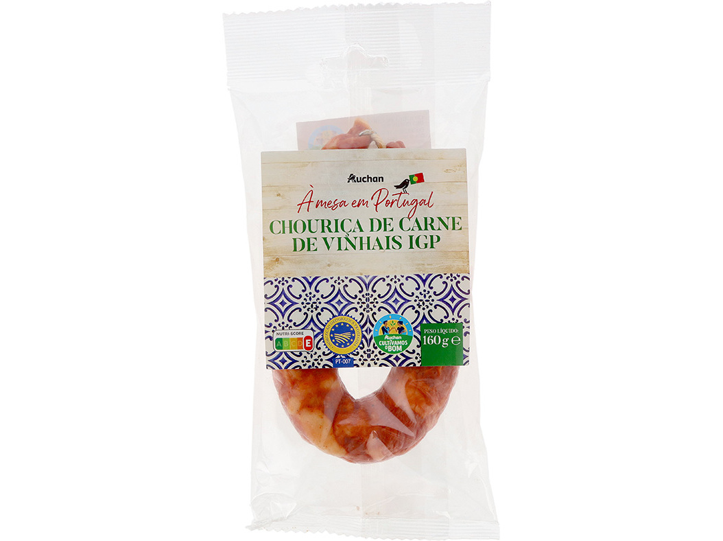 Chouriça De Carne De Vinhais Igp Auchan À Mesa Em Portugal Cultivamos O Bom 160g Igp Auchan