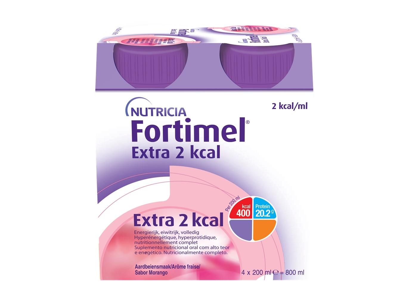 Suplemento Fortimel Extra 2kcal Morango 4x200ml