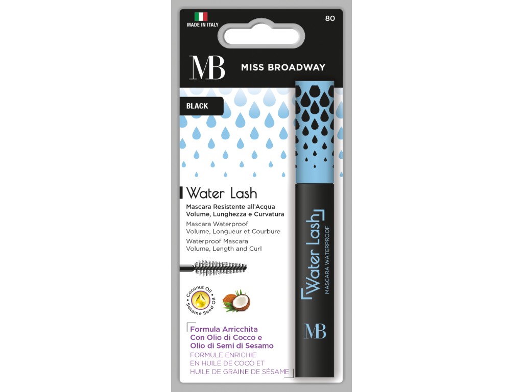 Máscara mb milano olhos water lash black un