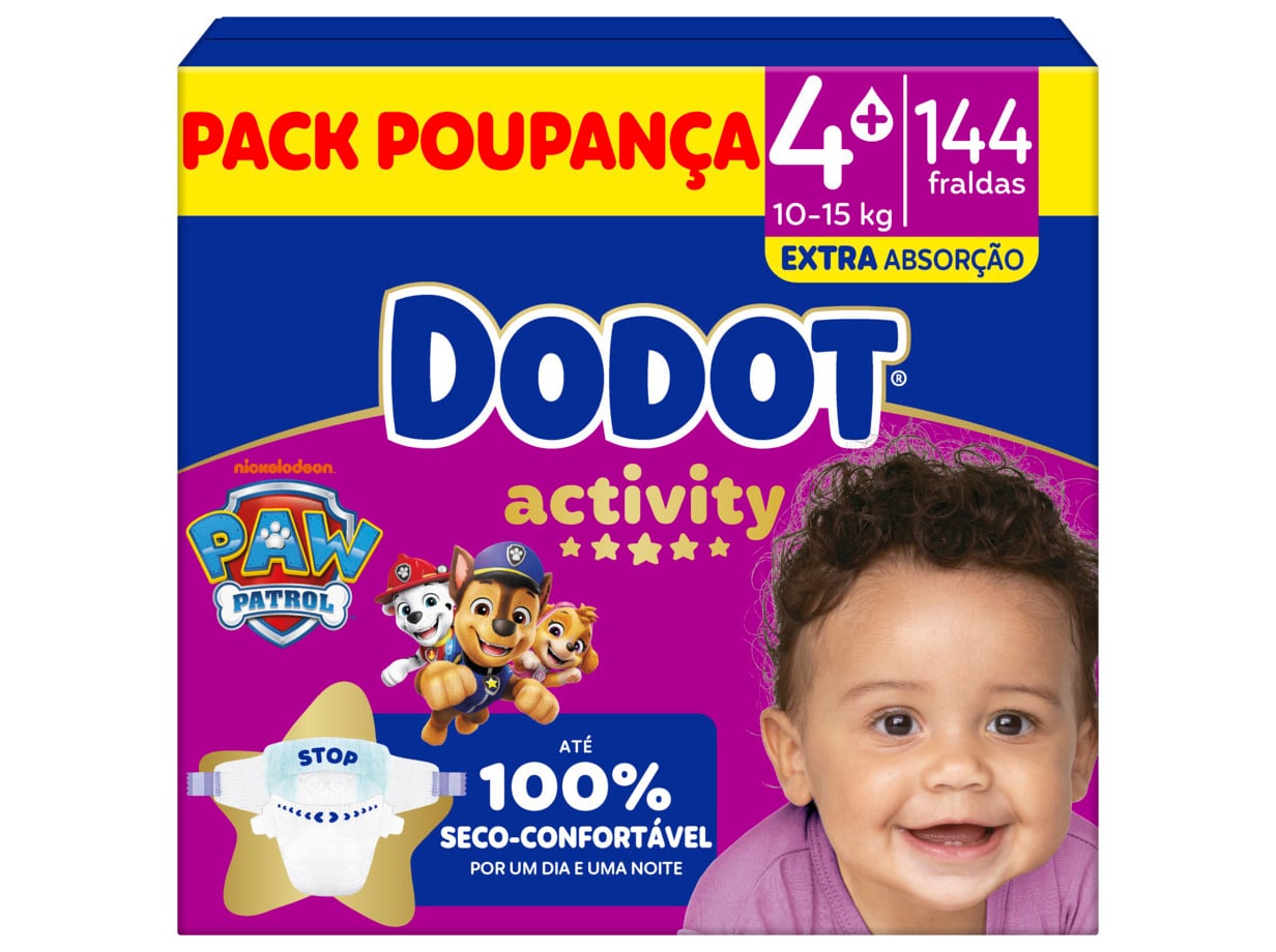Fraldas dodot activity extra box t4 144un