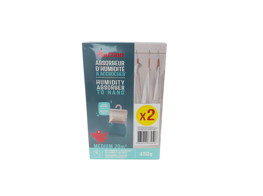 Cabide desumidificador auchan 2 unidades 450g