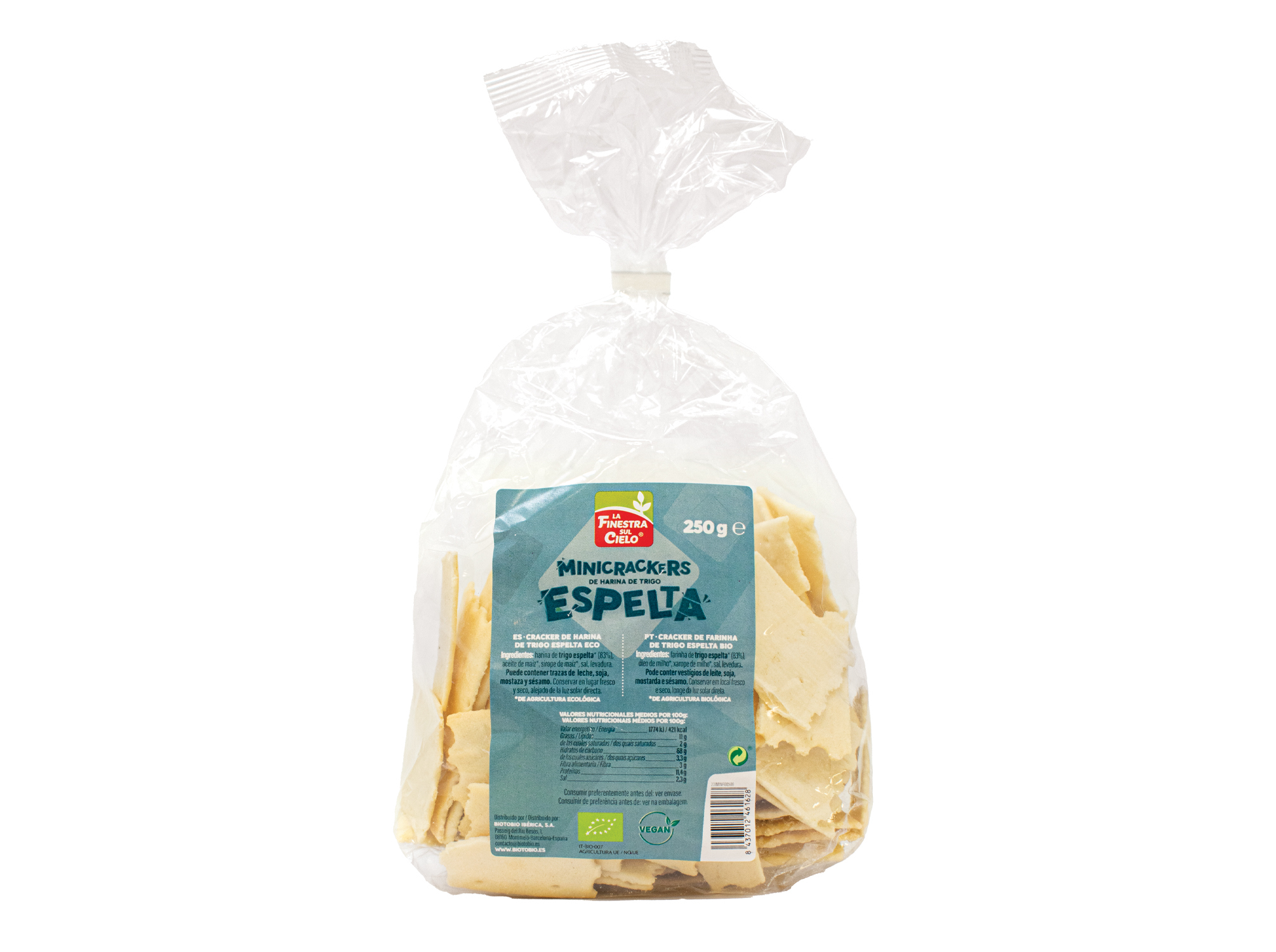 Mini Crackers La Finestra 100% Espelta Bio 250 G La Finestra