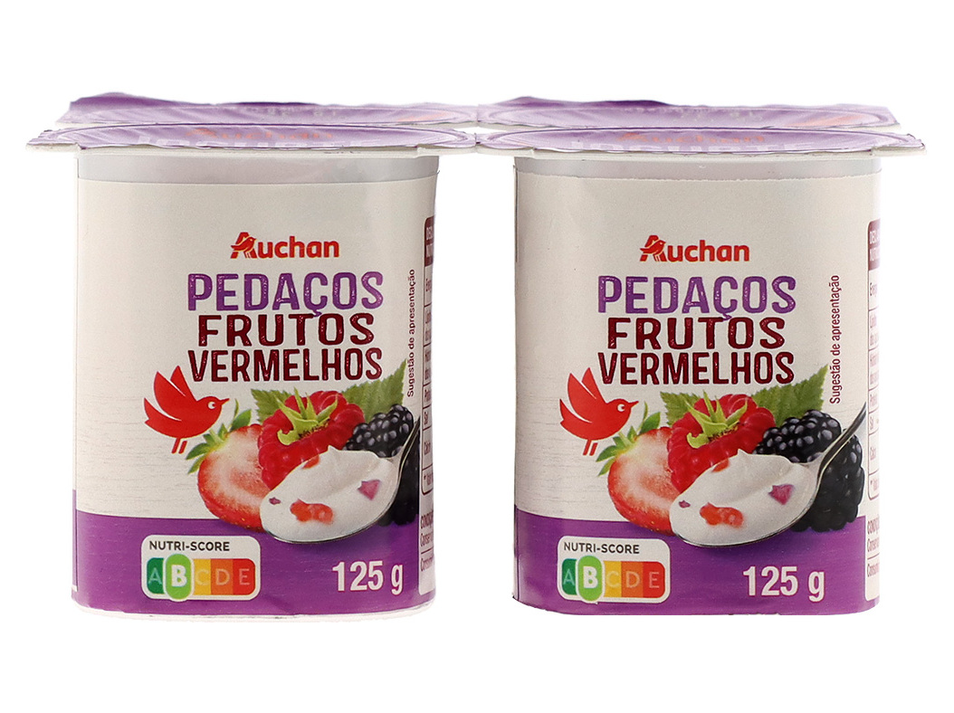 Iogurte Auchan Pedaços Frutos Vermelhos 4x125g Auchan