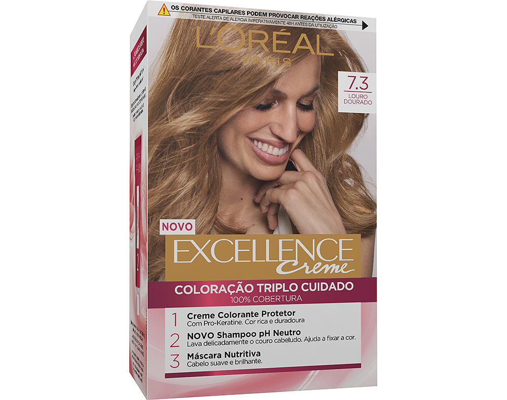 Coloração excellence creme longa duração nº7.3 louro dourado un