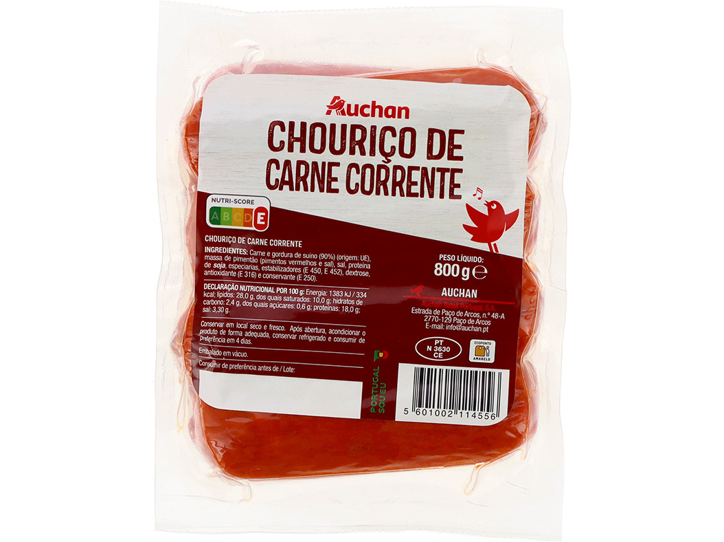 Chouriço De Carne Auchan Corrente 800 G Auchan