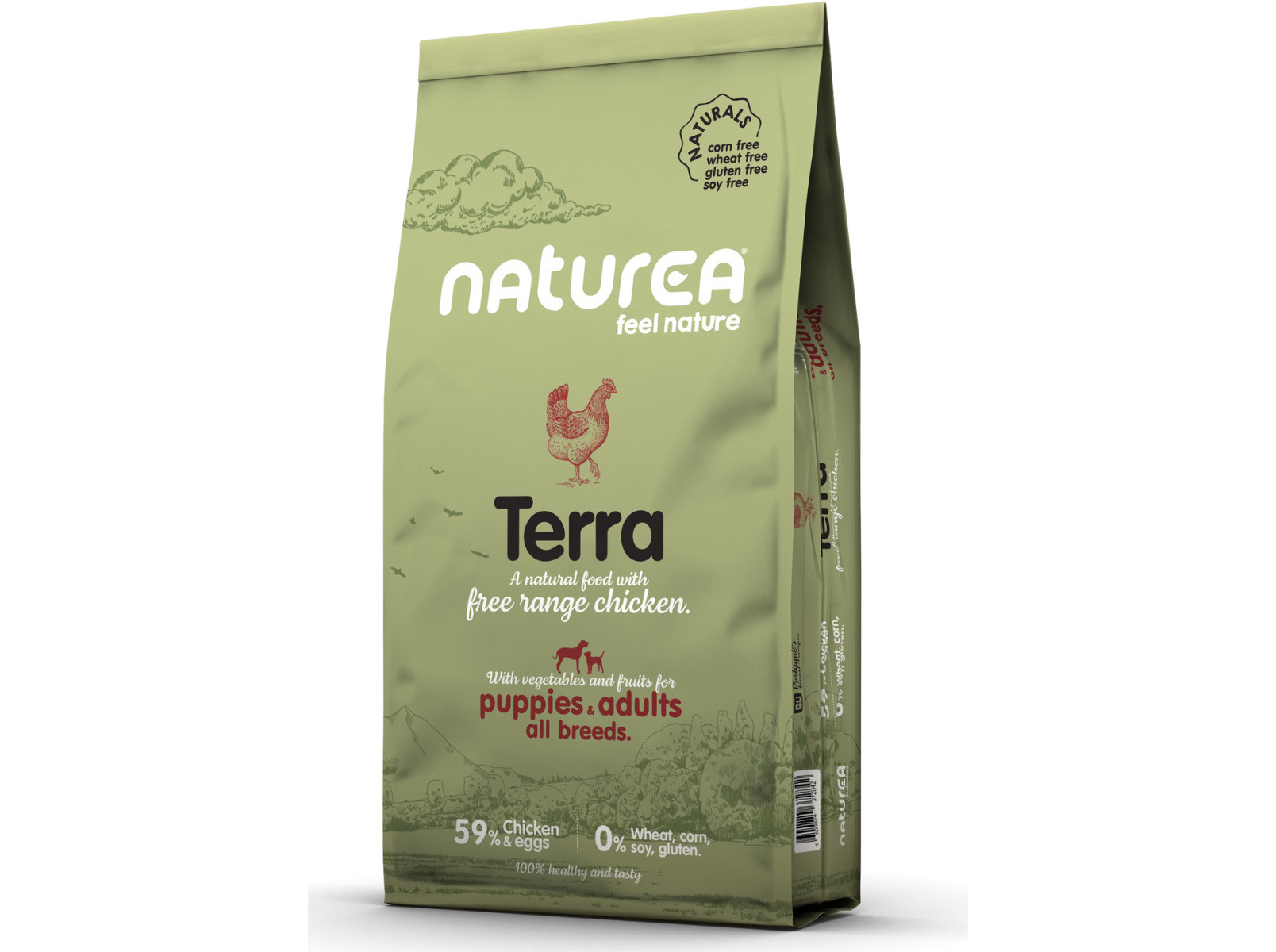 Naturals Terra Free Range Chicken, com Frango 12 KG Naturea