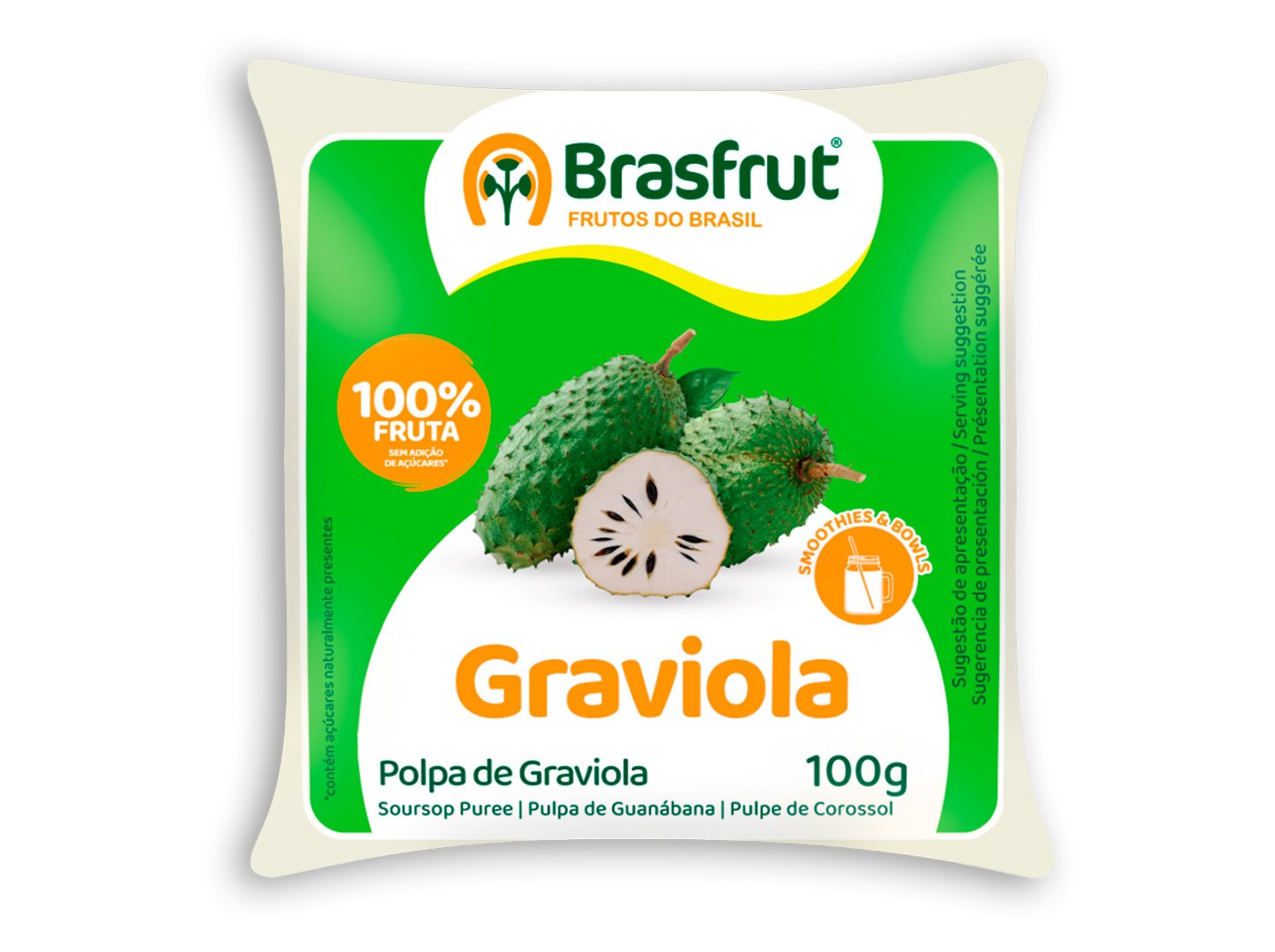 Polpa Brasfrut De Fruta Graviola 100g