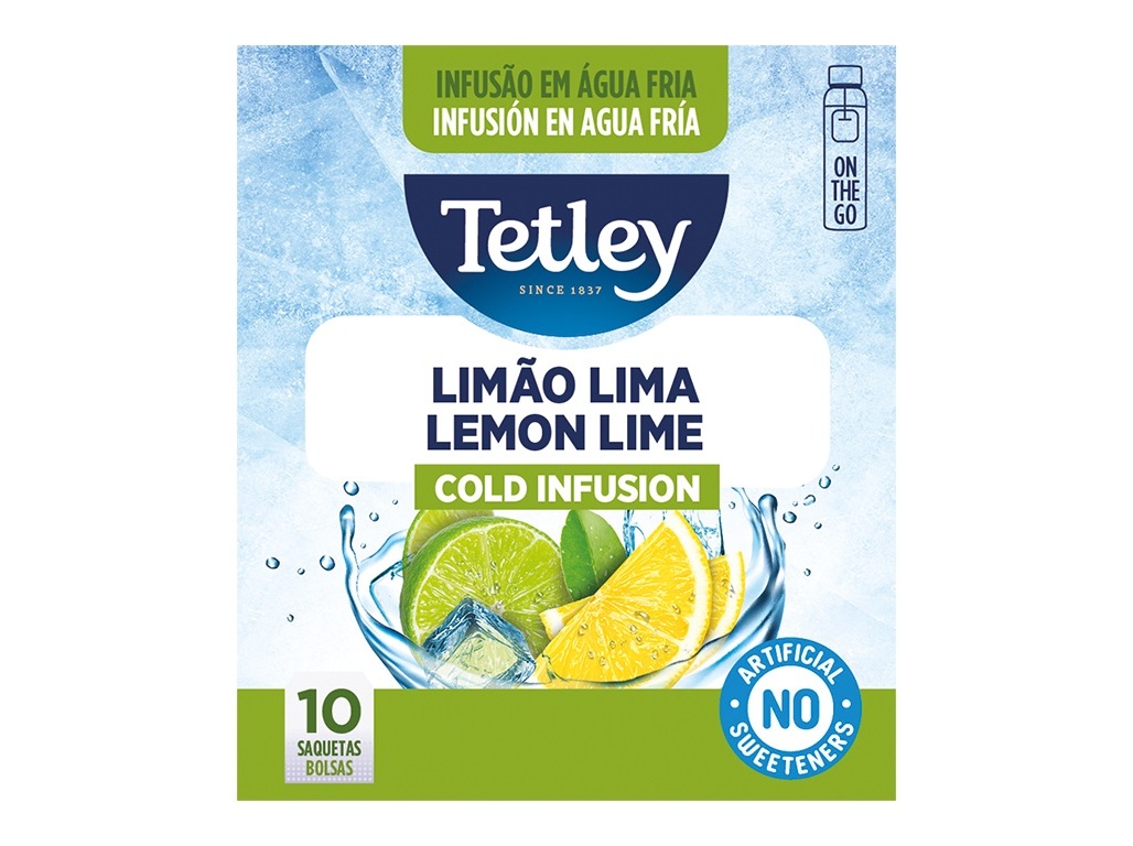 Infusão tetley frio limão e lima 10 saquetas