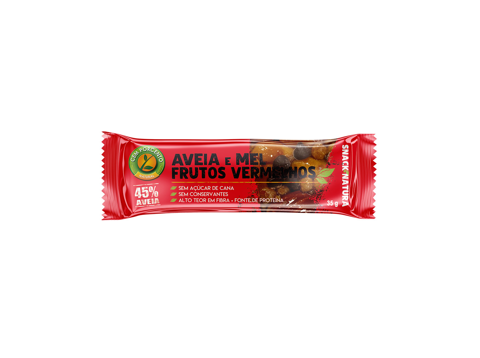 Barras Cereais Cem Porcento Aveia Me E Frutos Vermelhos 35g Cem Porcento