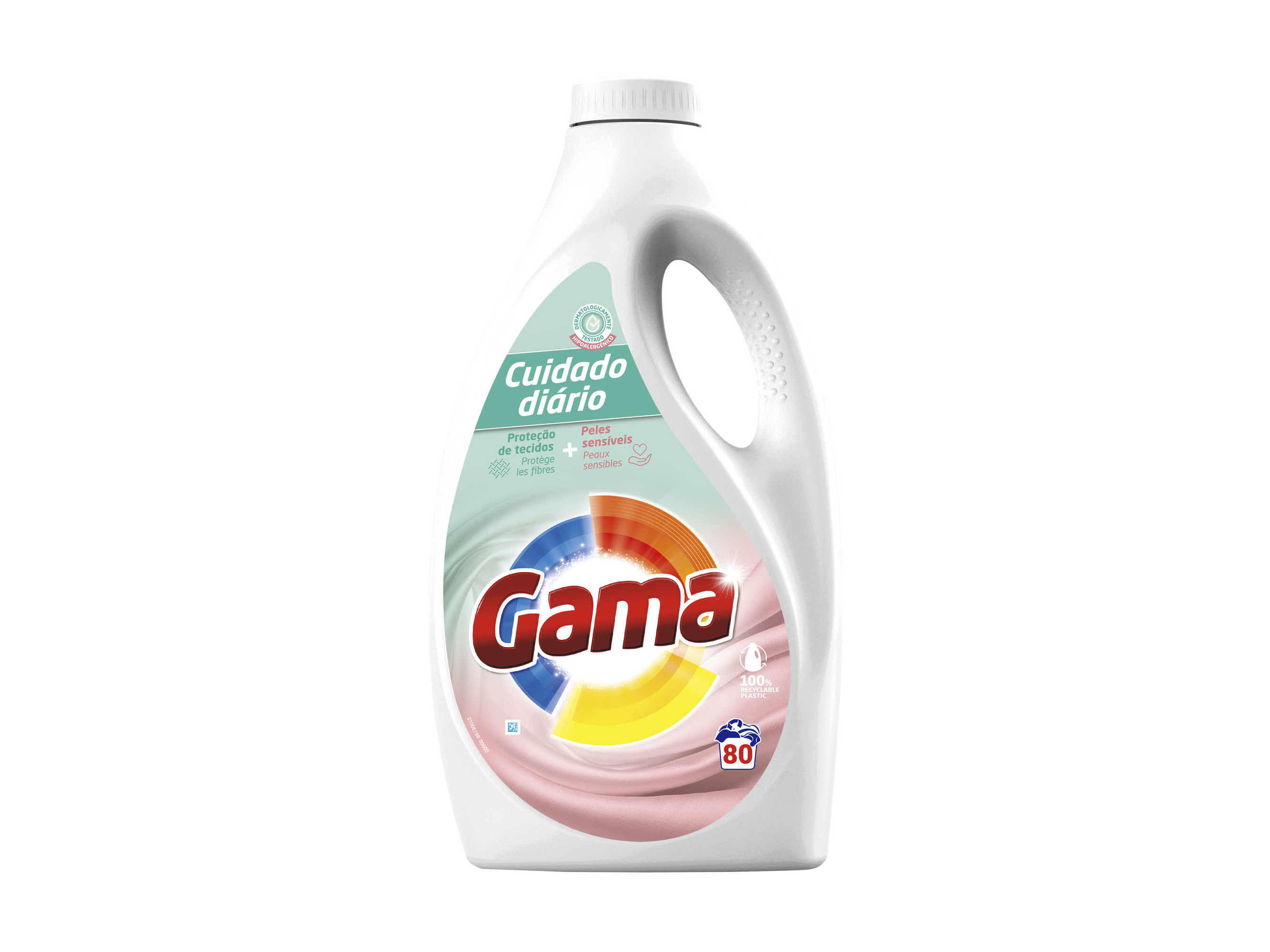 Detergente roupa máquina líquido gama cuidado diário 80doses