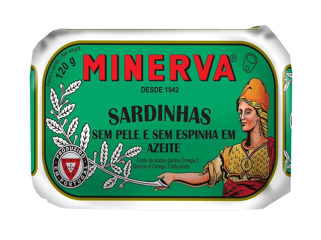 Sardinha em azeite minerva s/ pele e s/espinhas 120(85)g