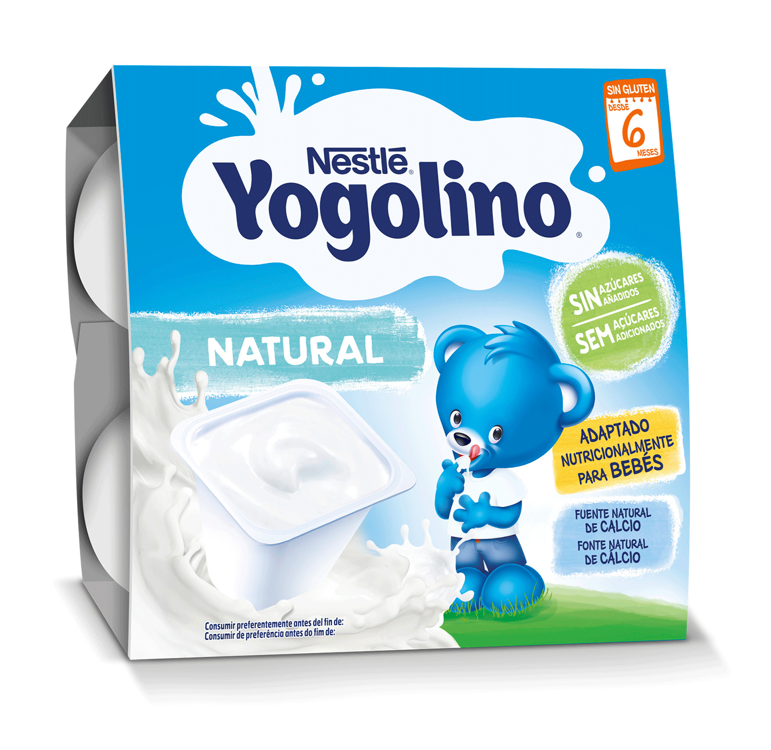 Nestlé Natural Yogolino Sem Açúcar + 6m 4Uds x 100gr