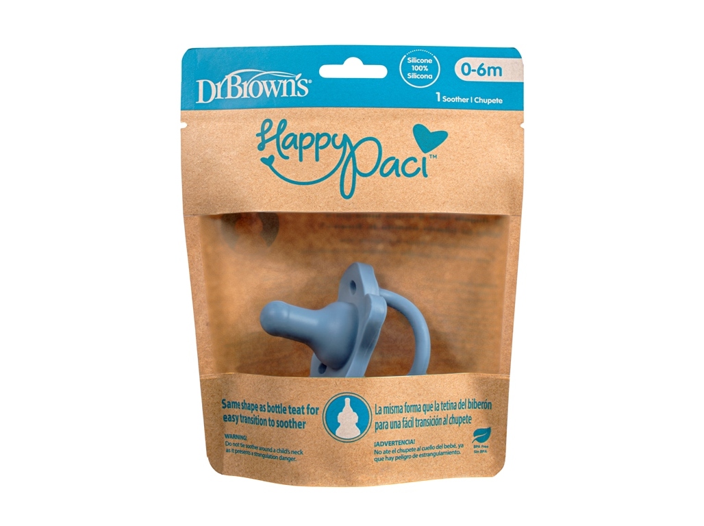 Chupeta dr. brown's silicone azul +0m 1un