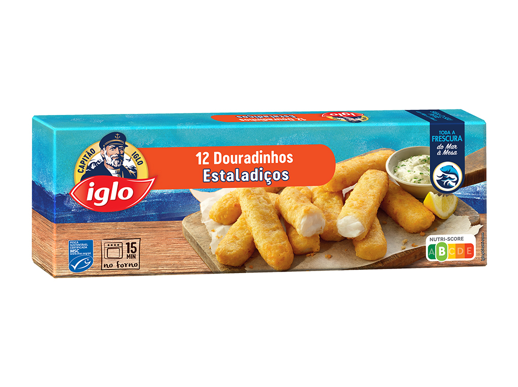 Douradinhos Iglo Peixe Estaladiços 12un 336g Iglo