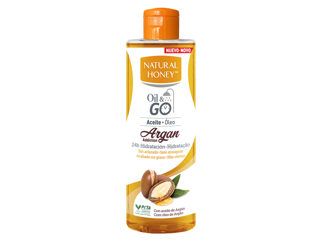 Óleo corporal natural honey argão 250ml