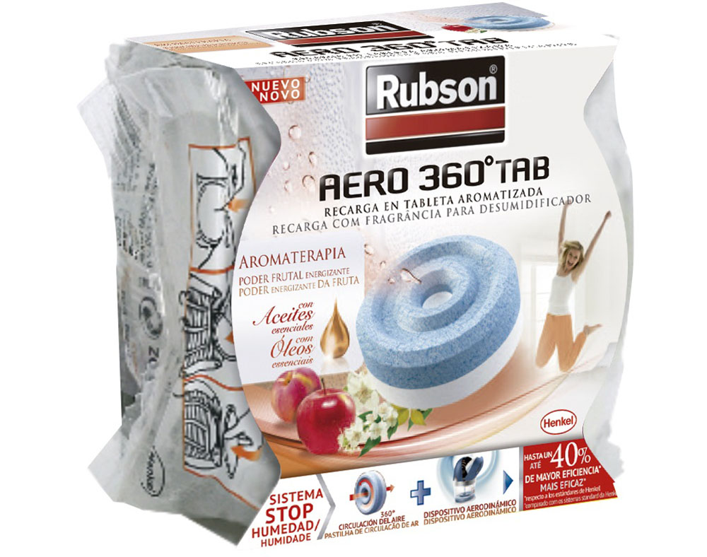 Rubson vochtopnemer Aero 360 navulling neutraal - 6 x 450 gram