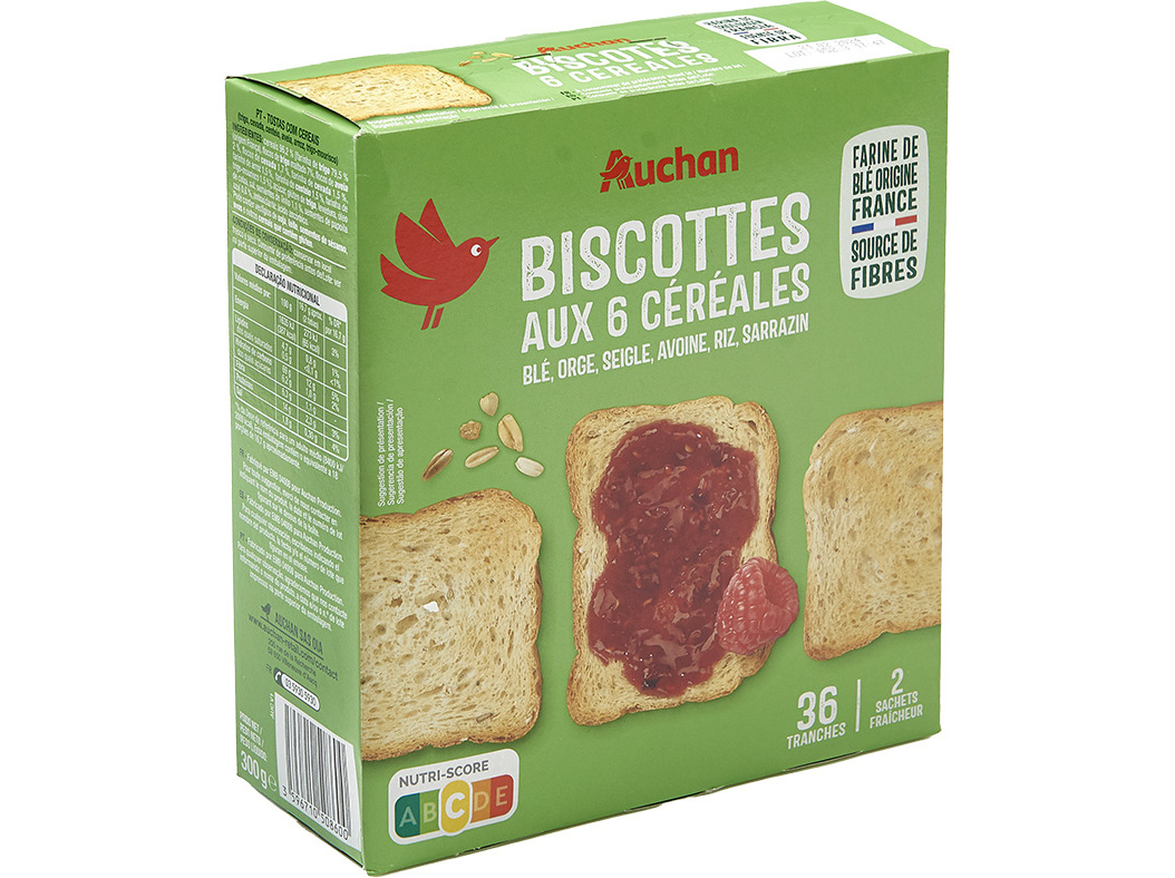Tostas Auchan 6 Cereais 300g (36un) Auchan