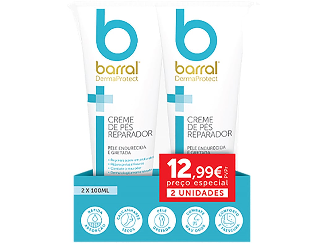 Creme pes barral dermaprotect 2x100ml 12.99