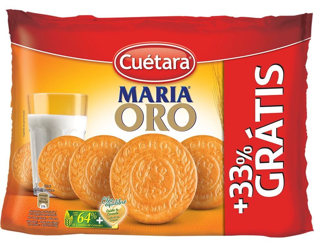 Bolacha cuétara maria oro 3x200g +33% grátis