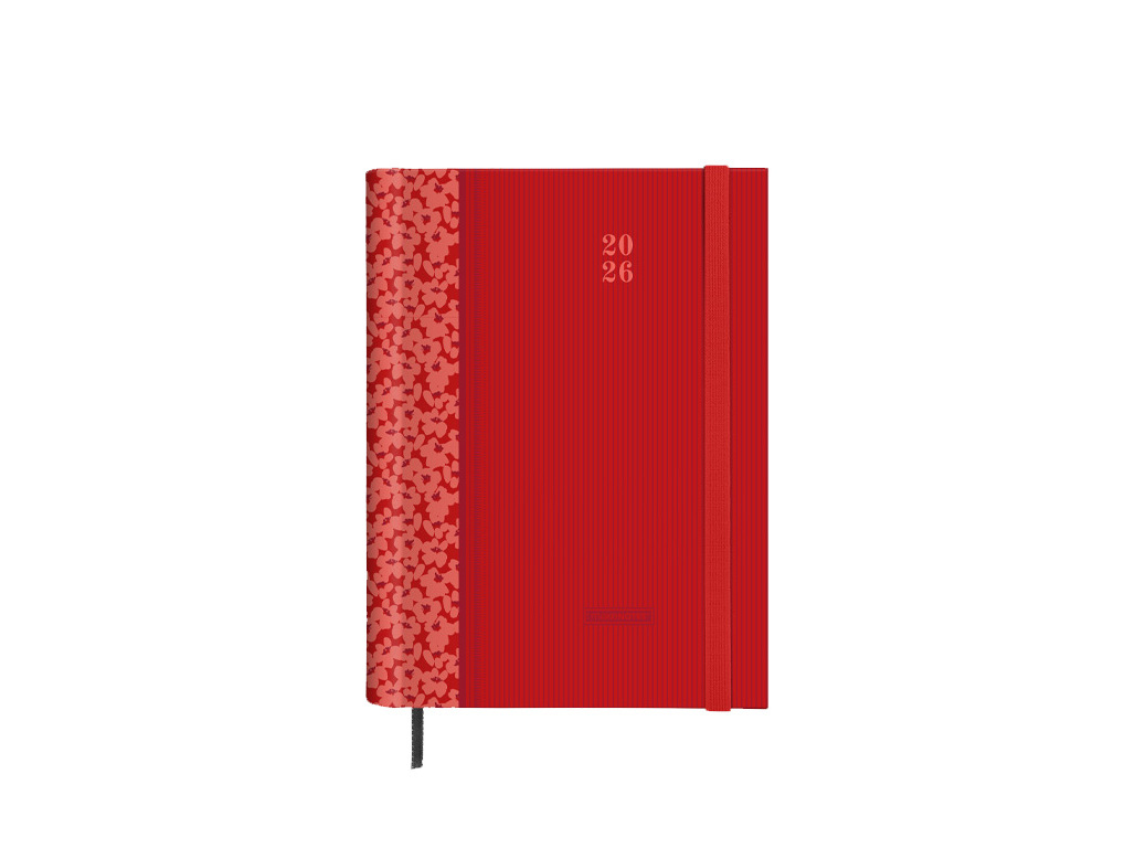 Agenda Semanal 2026 A5 Makenotes Espiral Red Flowers