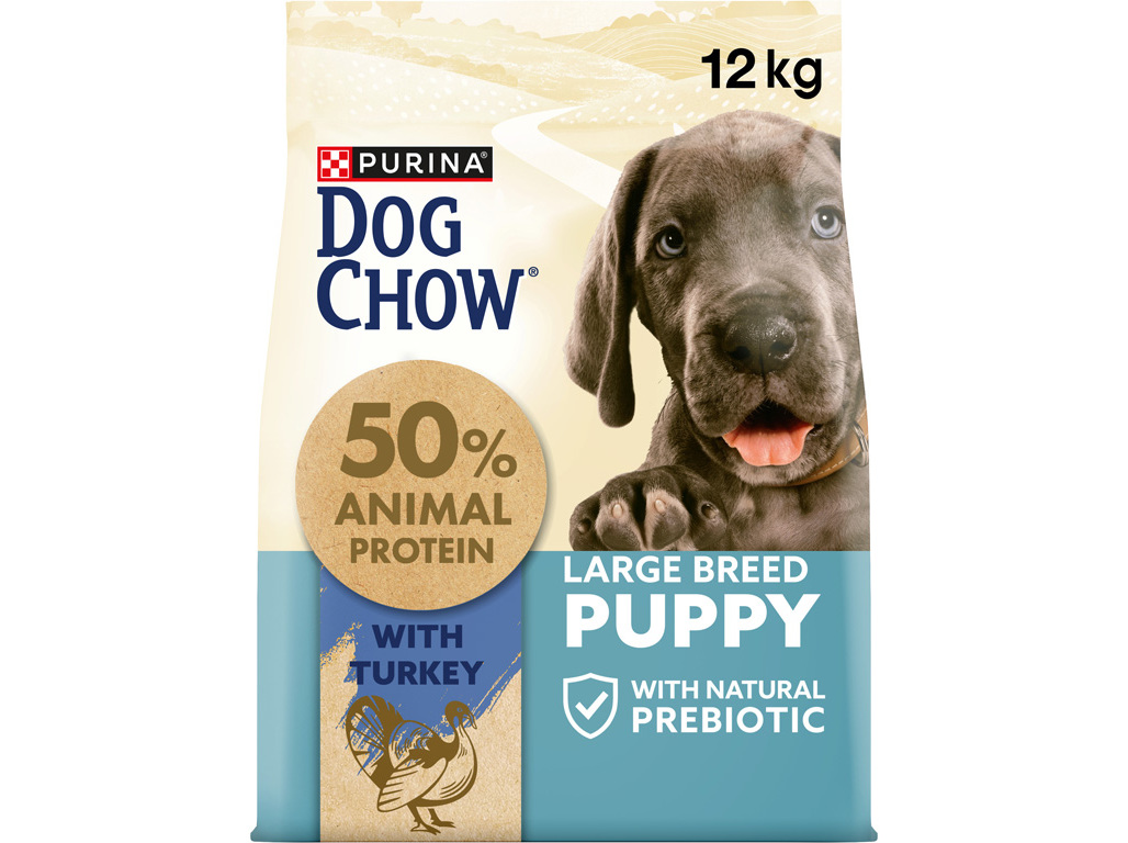 Ração para cão dog chow júnior raças grandes peru 12kg