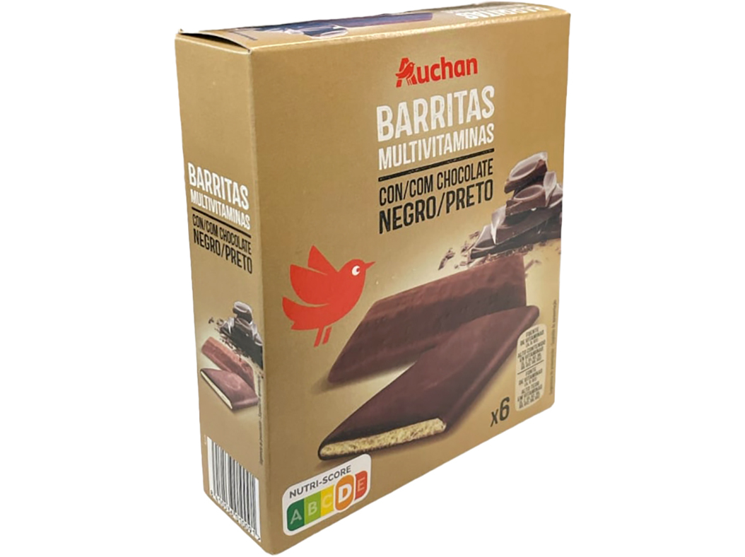 Barritas Auchan Multivitaminas Chocolate Preto 6un 120g Auchan