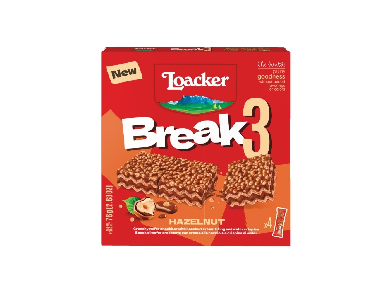 Bolacha Loacker Break 3 Avelã 4x19g