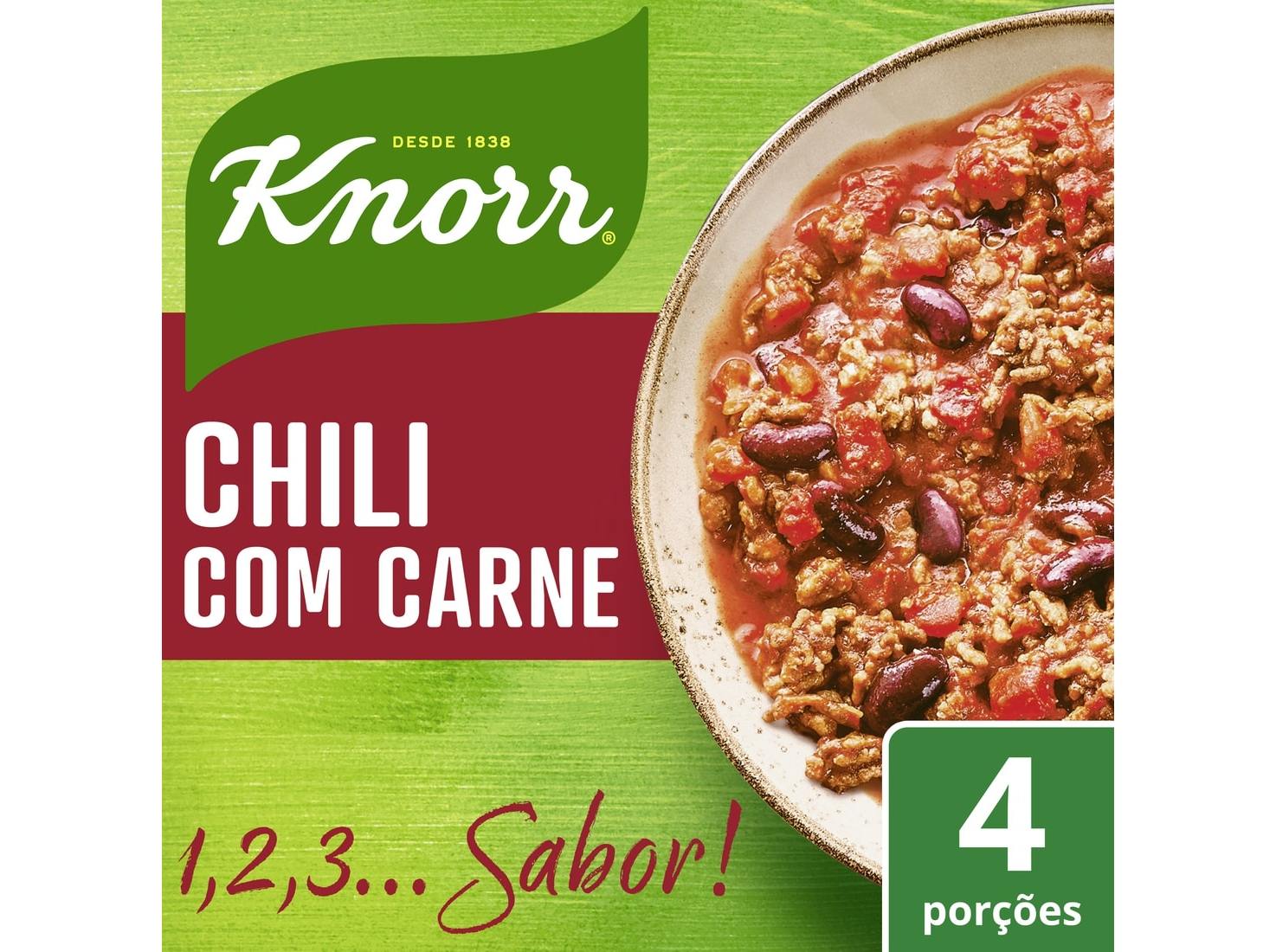 Tempero knorr 1-2-3 chili com carne 33g