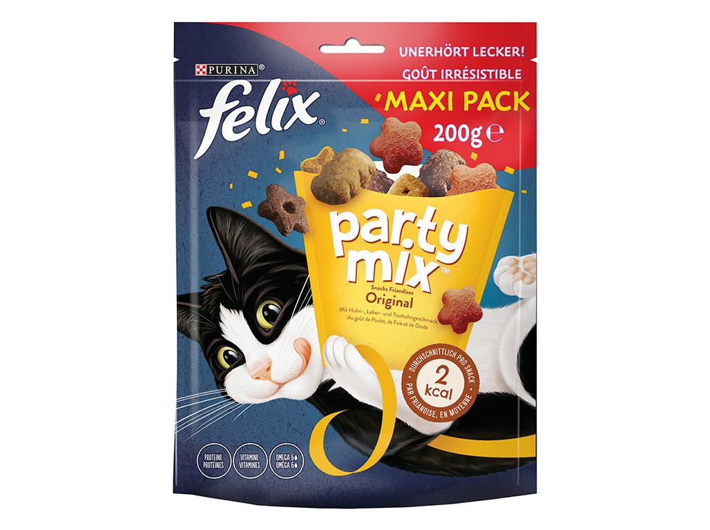 Snacks para gato felix party mix original mix maxi pack 200g