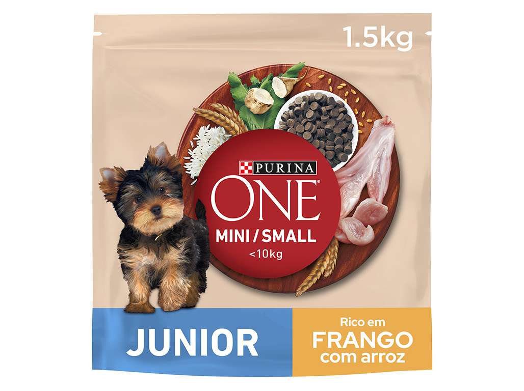Ração para cão purina one mini júnior com frango e arroz 1.5kg