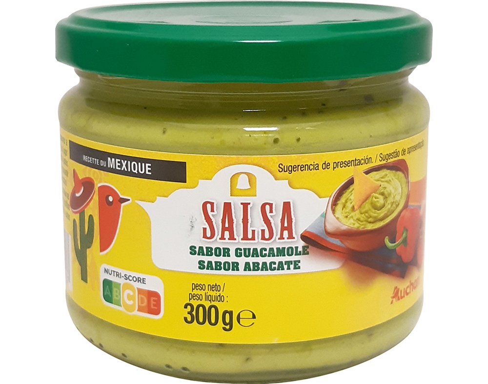 Molho auchan salsa guacamole 300g