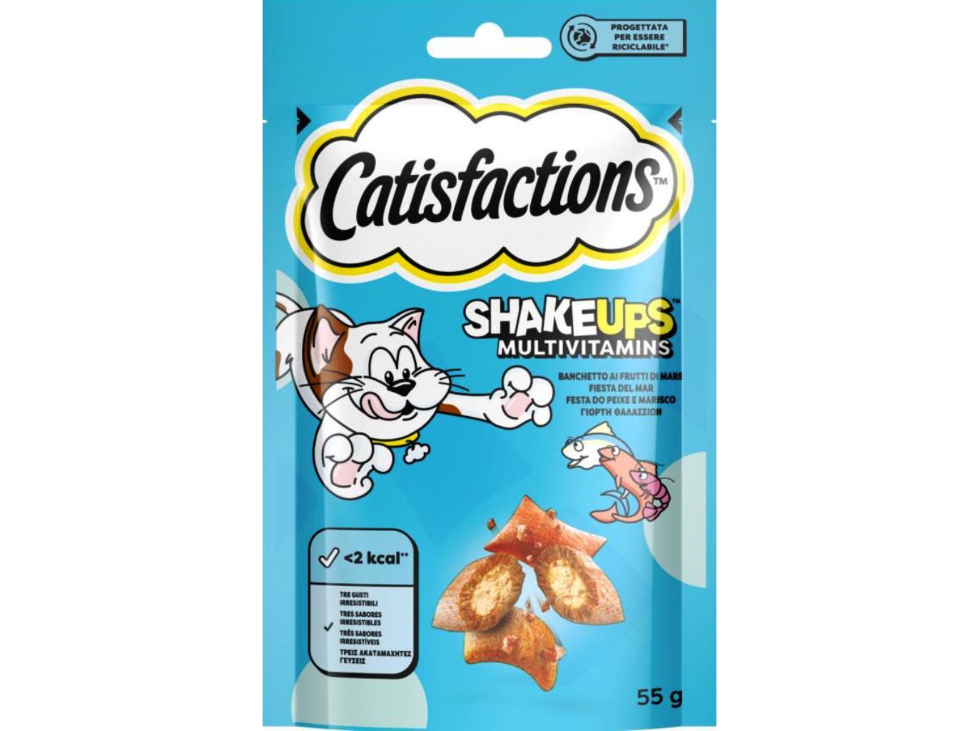 Snacks para gato catisfactions shake ups mar 55g