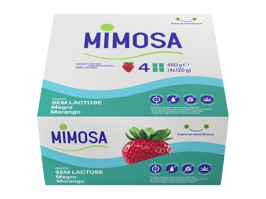 Iogurte Mimosa Sem Lactose Magro Morango 4x125g Mimosa