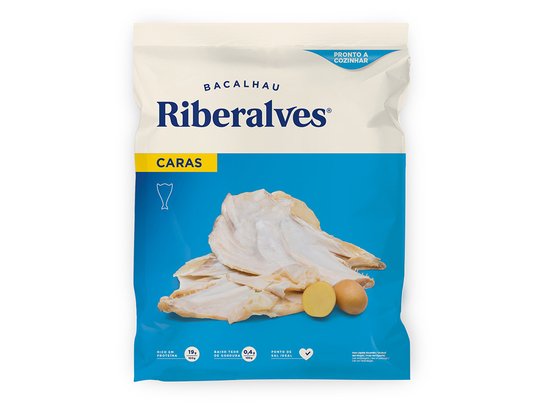 Caras de bacalhau riberalves demolhadas congeladas 1kg
