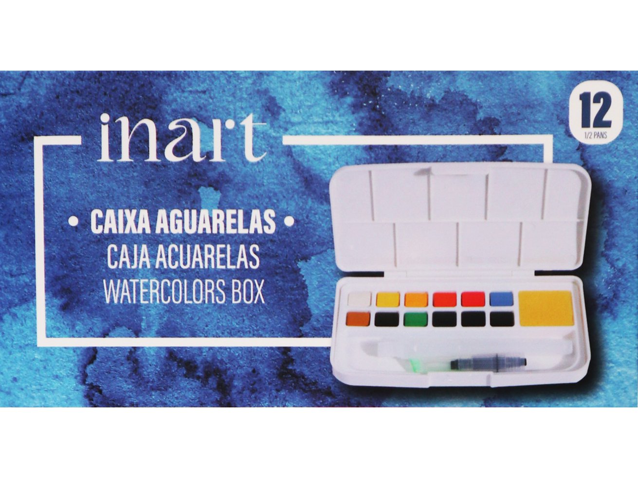 Caixa Aguarela Inart 12 Cores