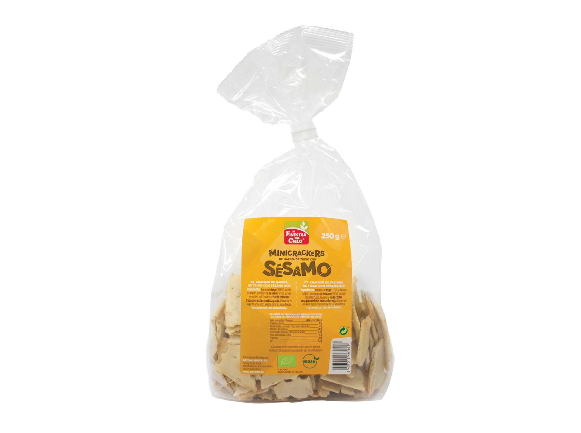 Mini Crackers La Finestra De Trigo E Sésamo Bio 250 G La Finestra
