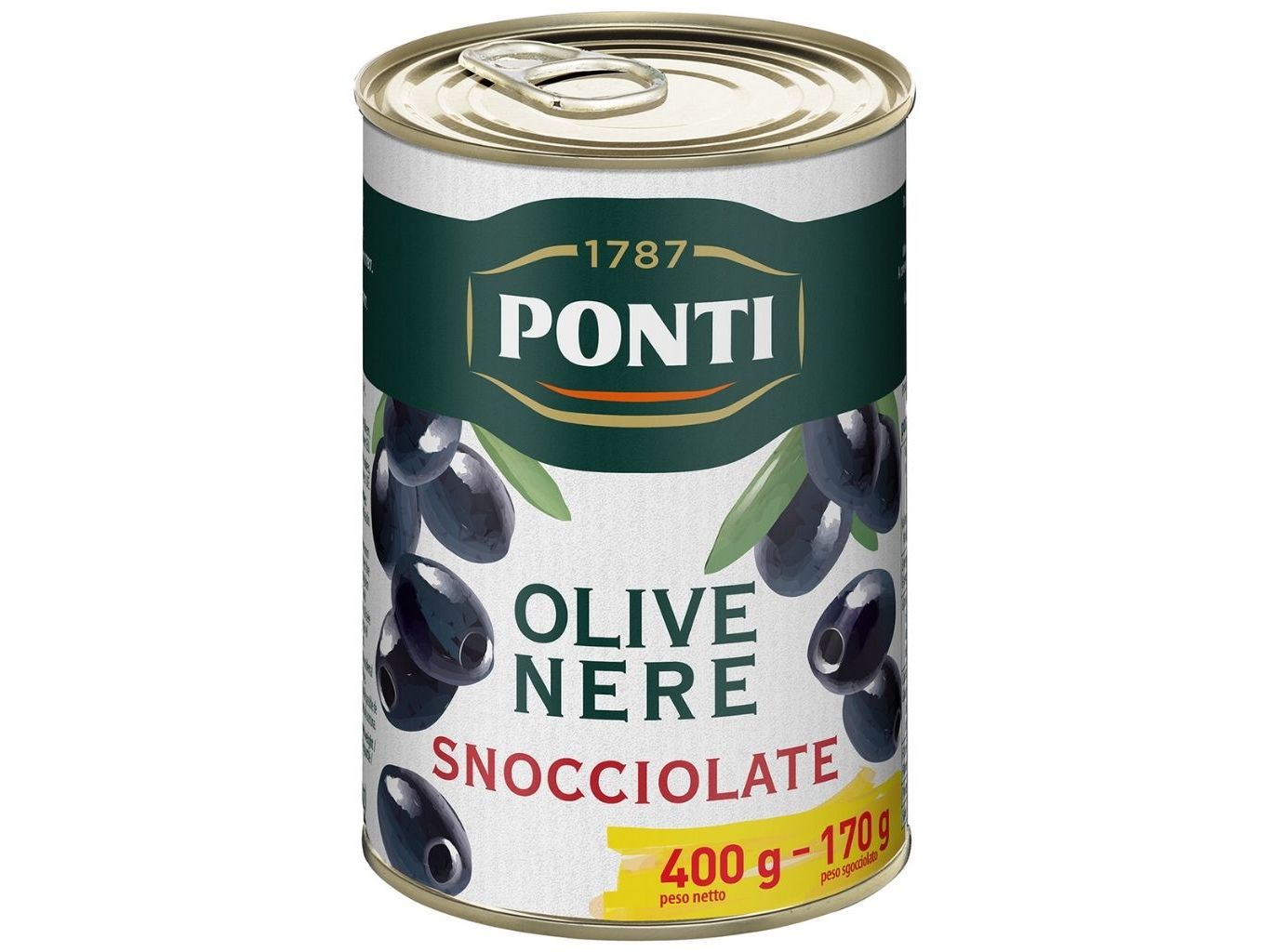Azeitona Preta Ponti S/caroço 400(170)g Ponti