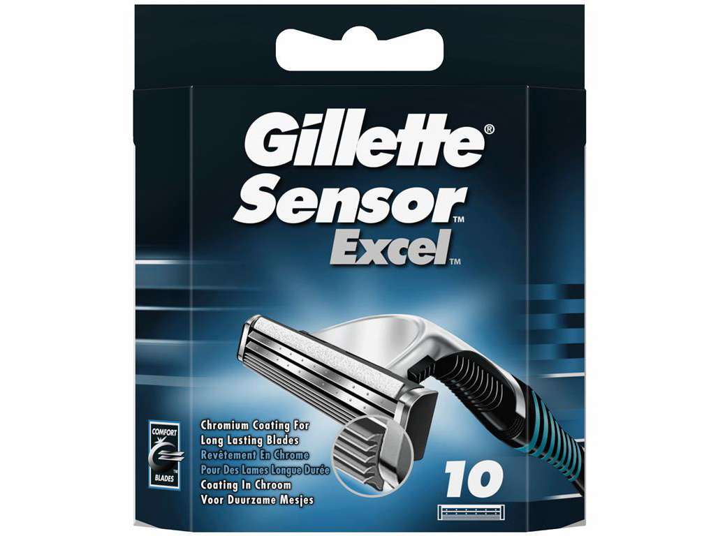 Recarga lâminas gillette sensor excel 10un