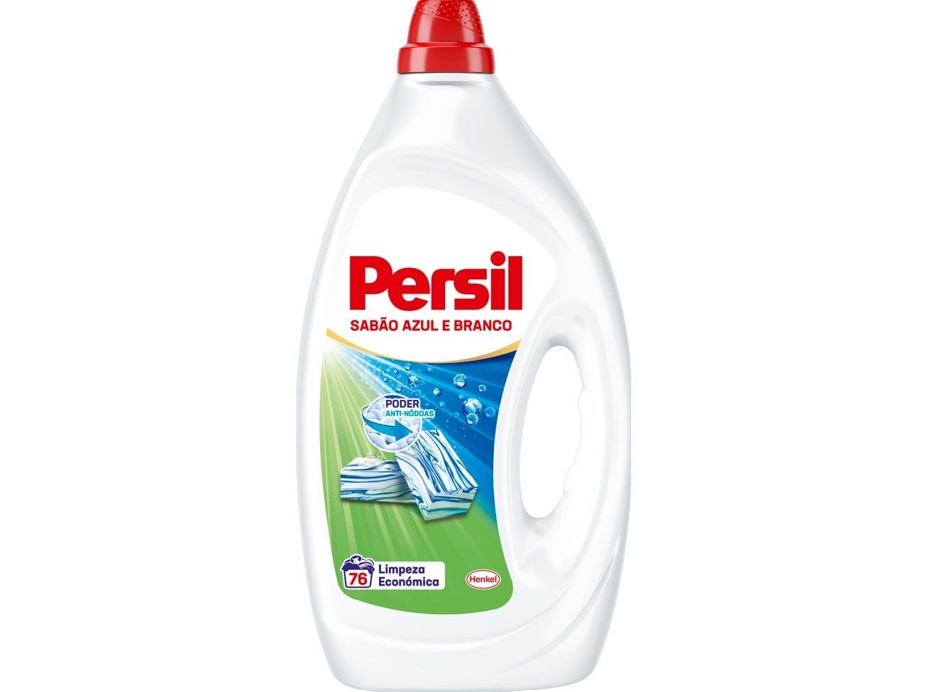 Detergente roupa máquina líquido persil sabão azul & branco 76d
